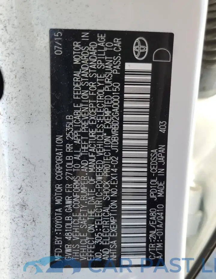 JTDBVRBD2GA000150# 12