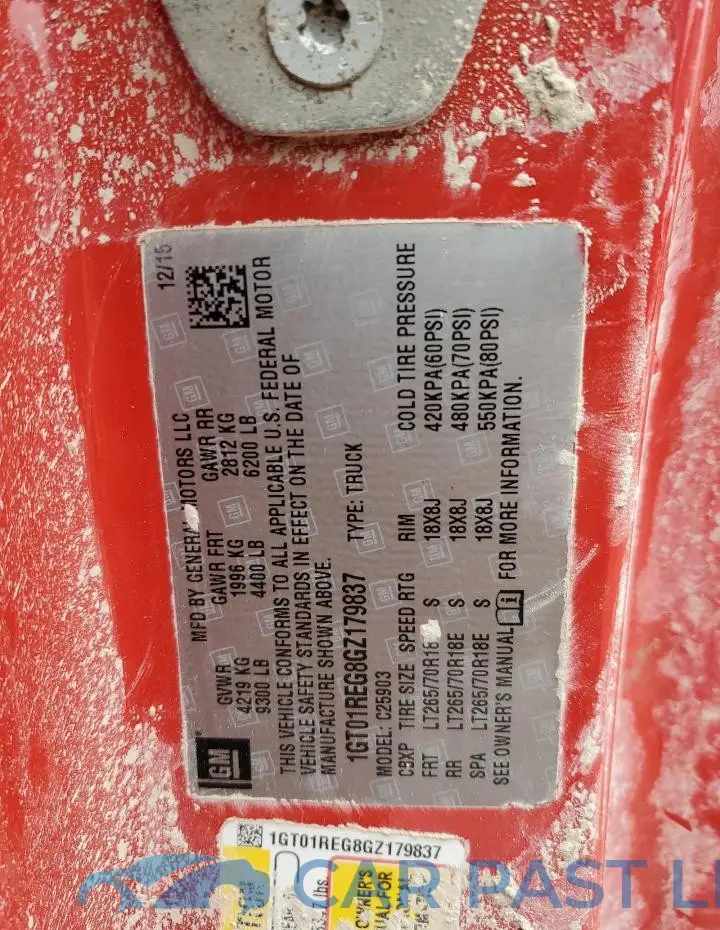 1GT01REG8GZ179837# 12