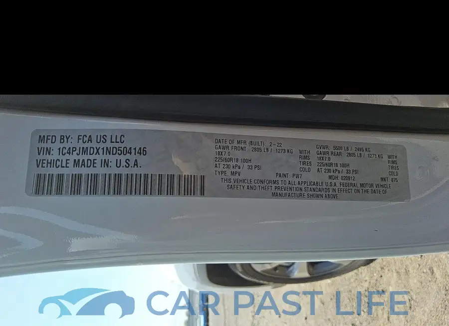 1C4PJMDX1ND504146# 13