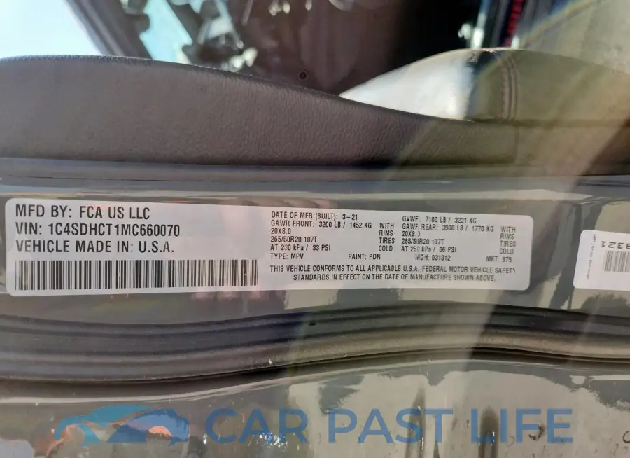 1C4SDHCT1MC660070# 13