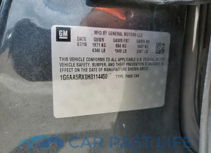 1G6AA5RX0H0114450# 12