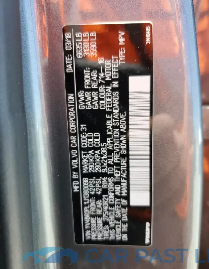 YV4BR0PL1J1380098# 13