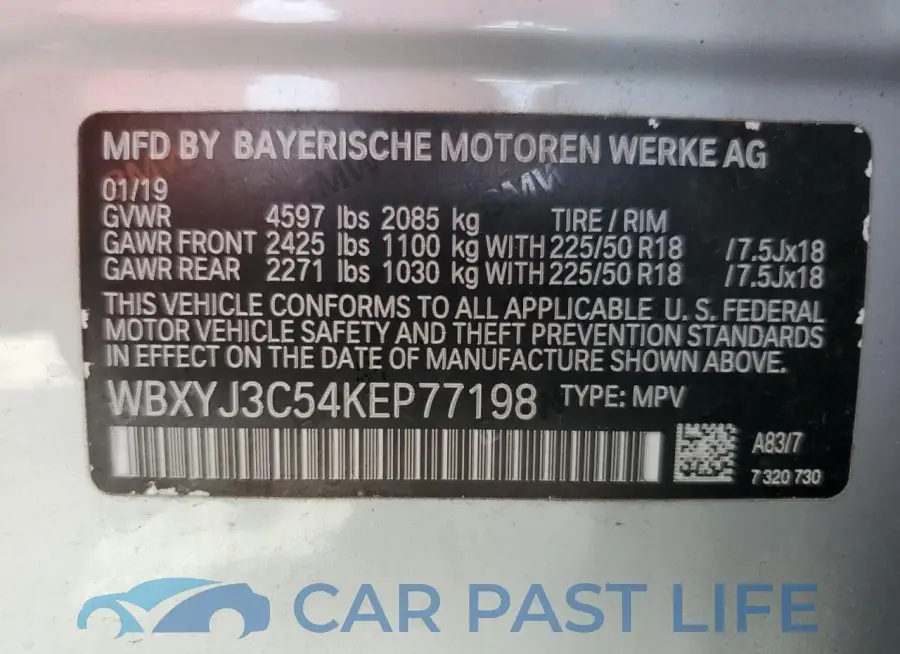 WBXYJ3C54KEP77198# 12