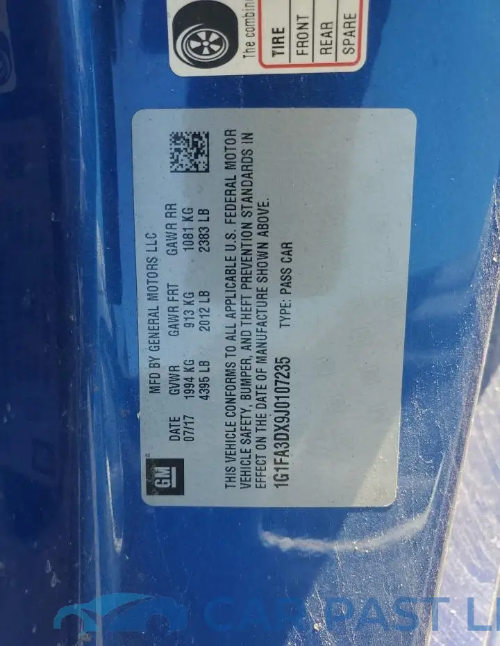 1G1FA3DX9J0107235# 12