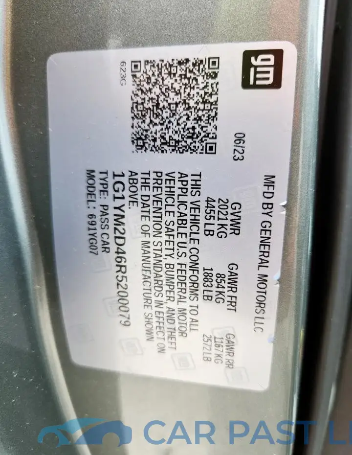 1G1YM2D46R5200079# 12