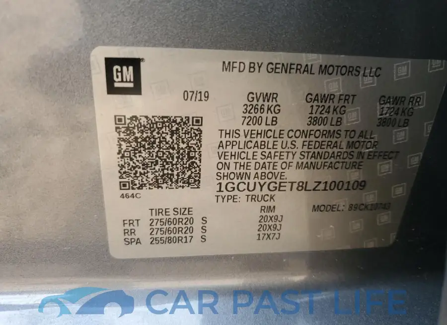 1GCUYGET8LZ100109# 12