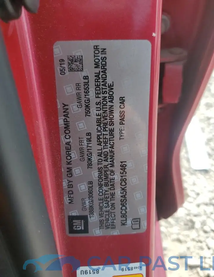 KL8CD6SA5KC815461# 12
