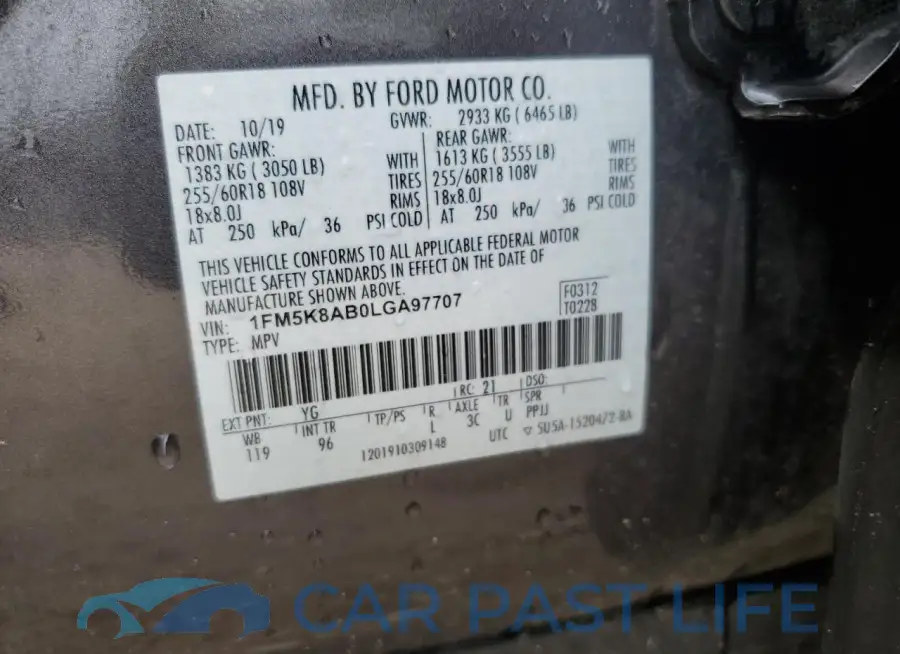 1FM5K8AB0LGA97707# 13
