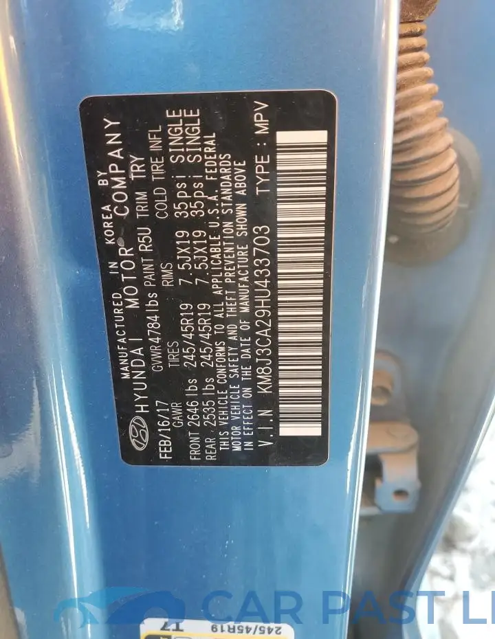 KM8J3CA29HU433703# 13