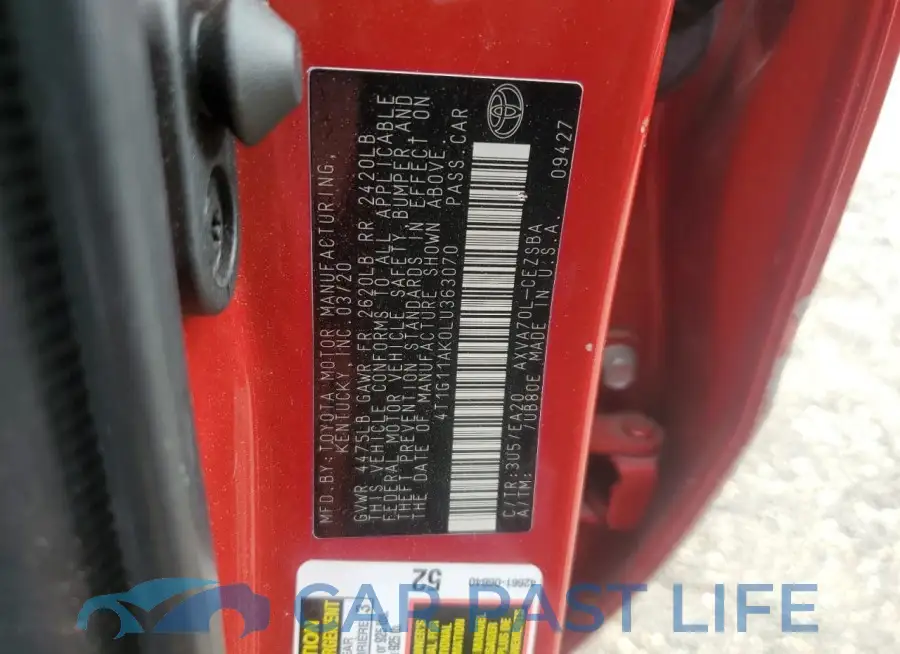 4T1G11AK0LU363070# 12
