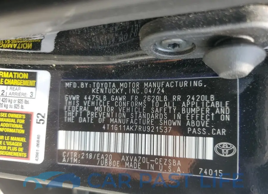4T1G11AK7RU921537# 13