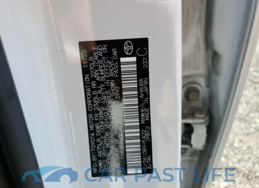 JTDACACU6R3013993# 12