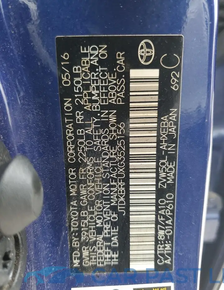JTDKBRFUXG3525156# 12