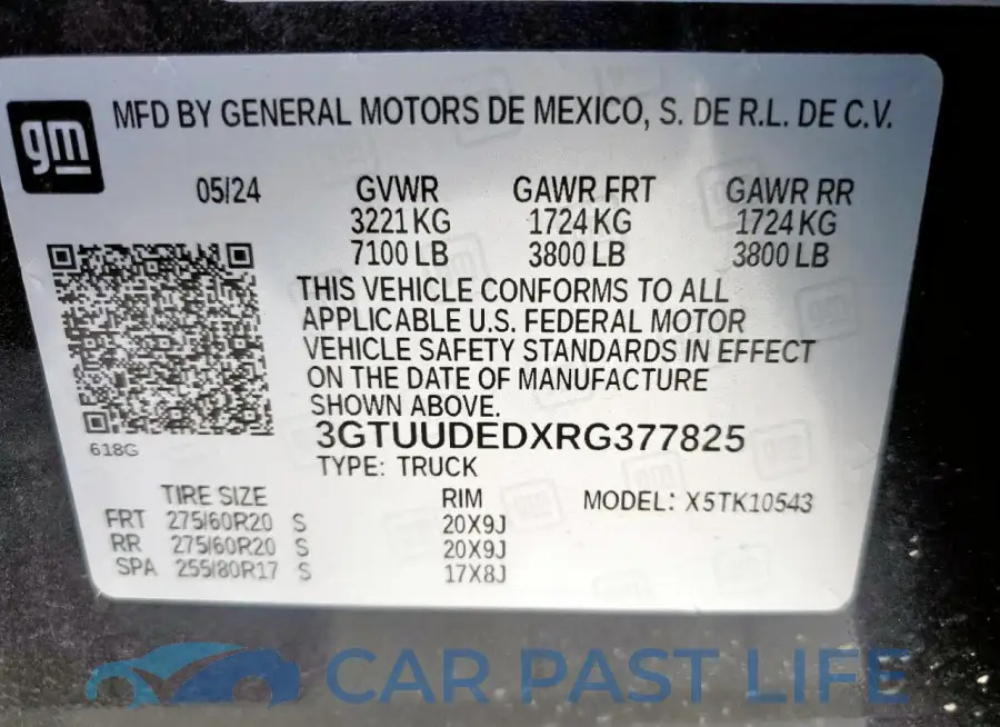 3GTUUDEDXRG377825# 13