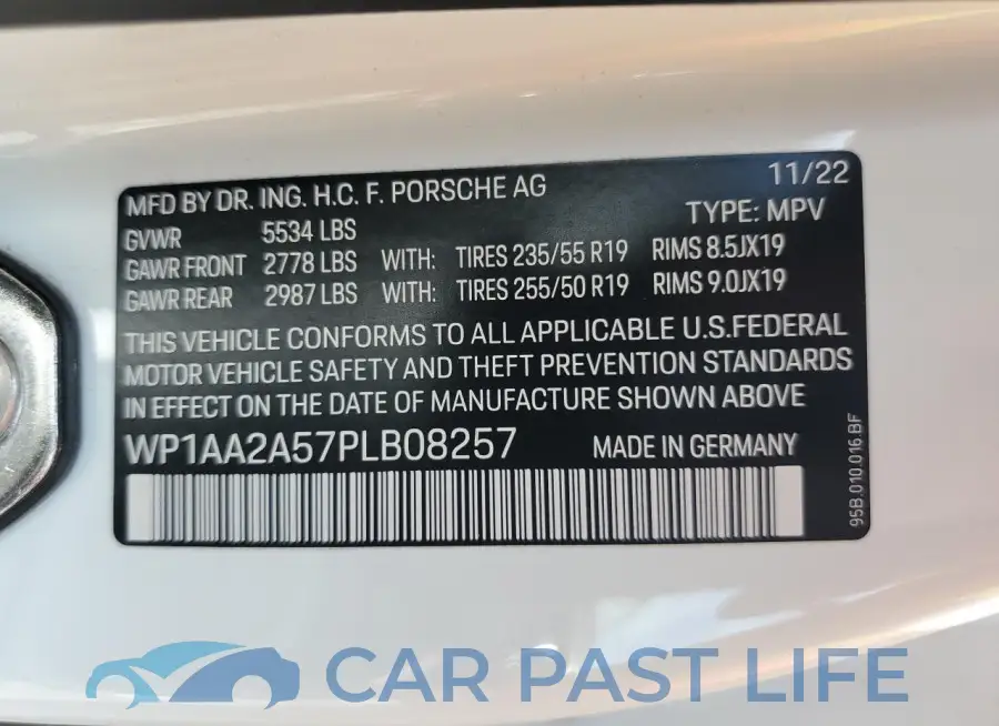 WP1AA2A57PLB08257# 14