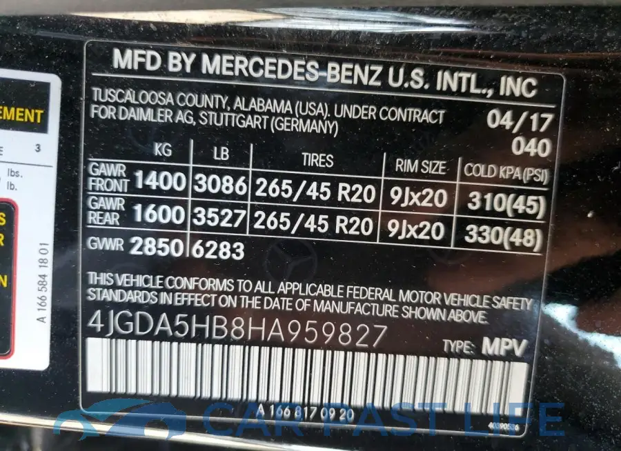 4JGDA5HB8HA959827# 12