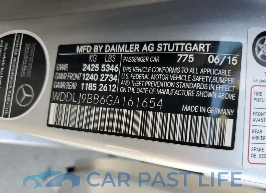 WDDLJ9BB6GA161654# 12