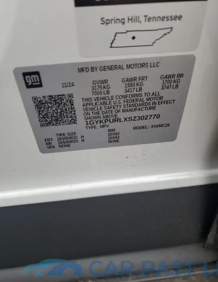 1GYKPURLXSZ302770# 13