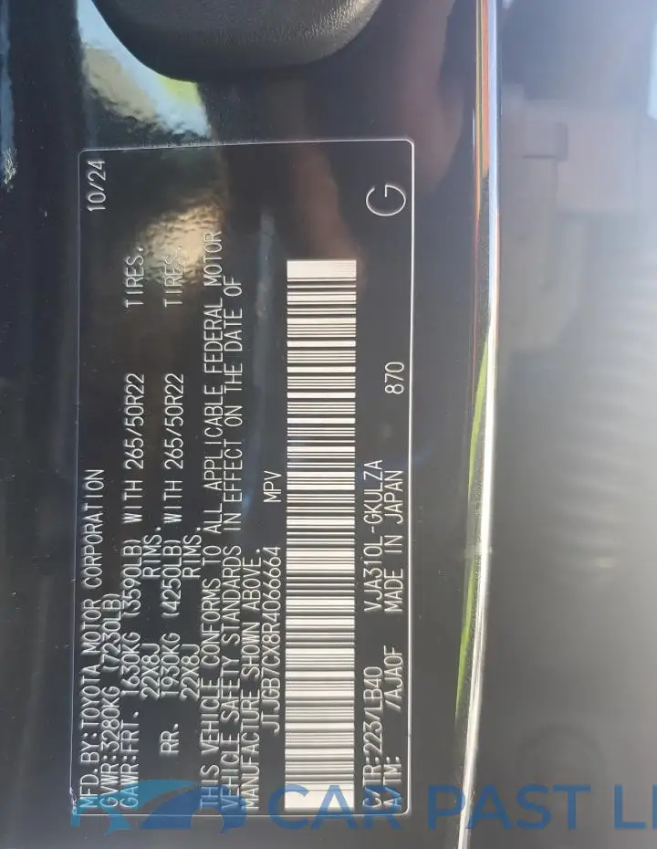 JTJGB7CX8R4066664# 13