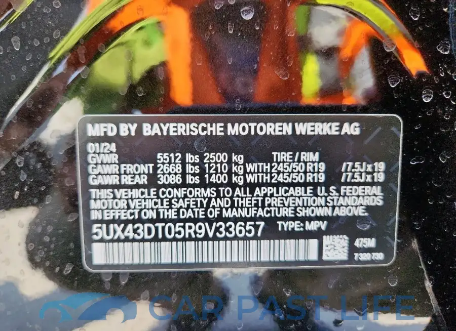 5UX43DT05R9V33657# 13