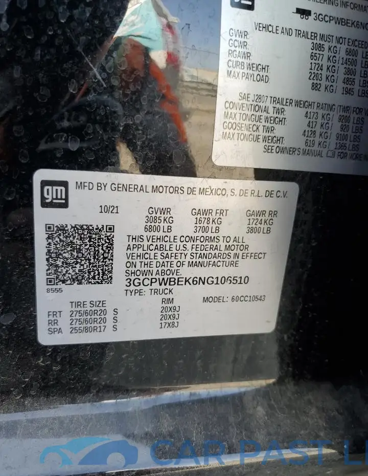 3GCPWBEK6NG106510# 12