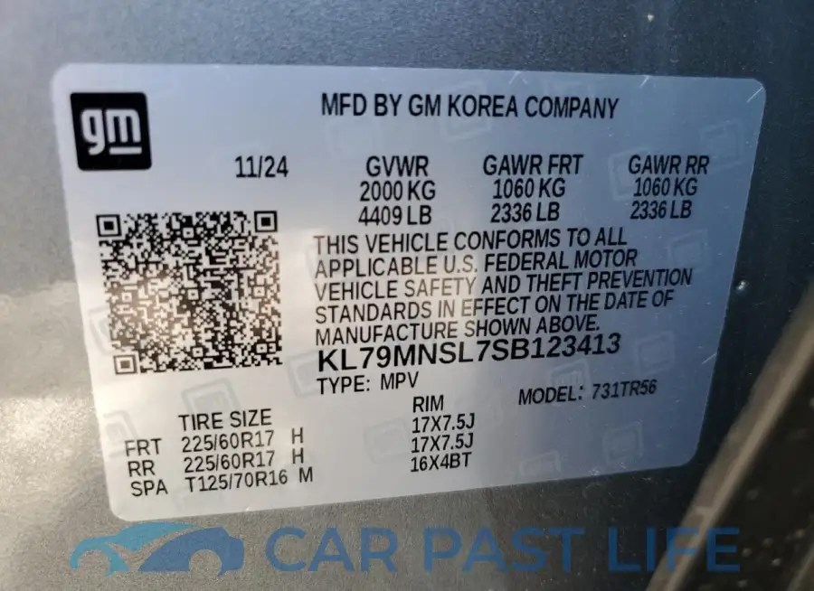 KL79MNSL7SB123413# 13