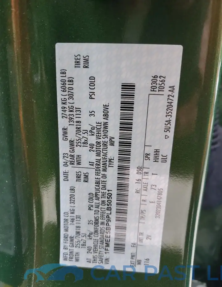 1FMEE5BP9PLB50501# 14