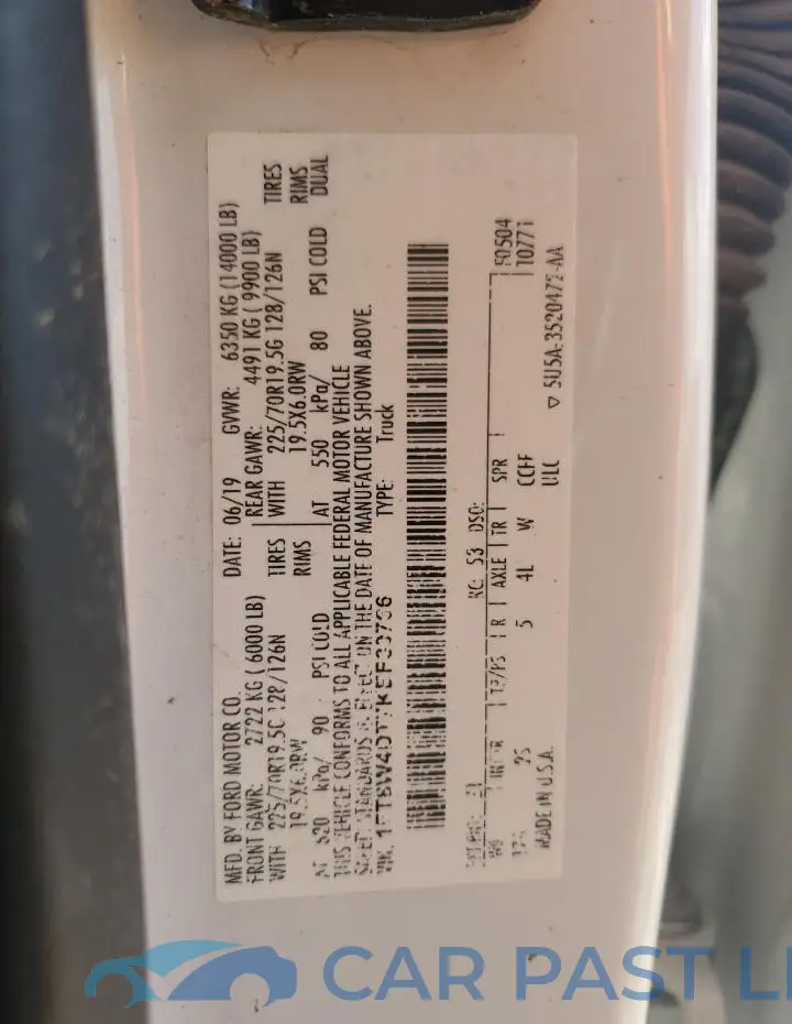 1FT8W4DT7KEF39766# 12