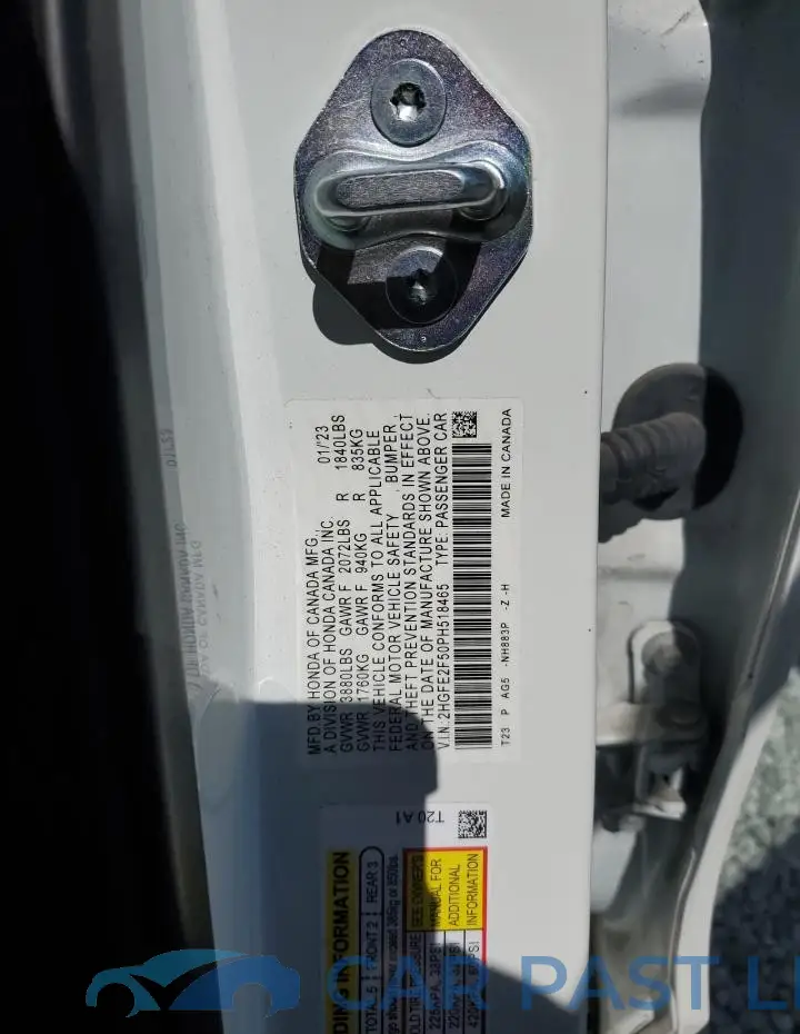 2HGFE2F50PH518465# 12