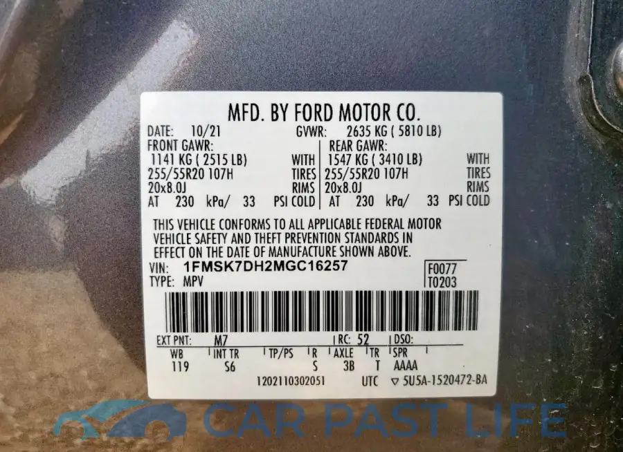 1FMSK7DH2MGC16257# 13