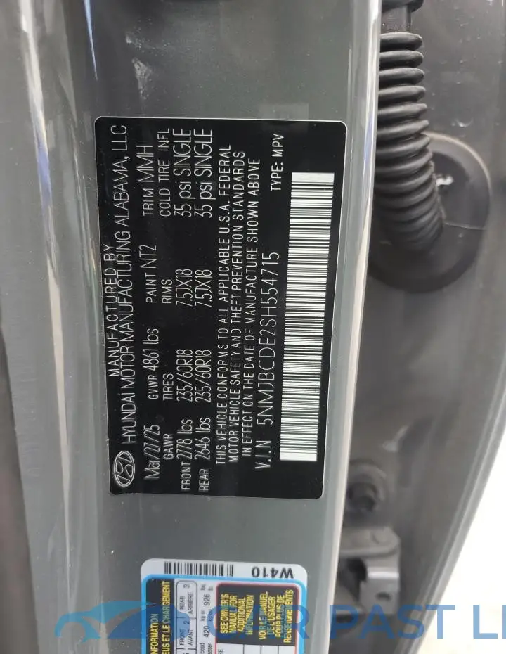 5NMJBCDE2SH554715# 12
