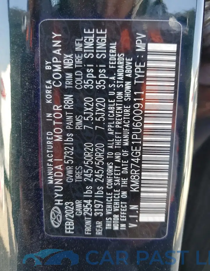 KM8R74GE1PU600911# 14