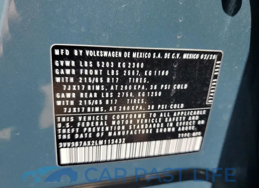 3VV3B7AX2LM113432# 13
