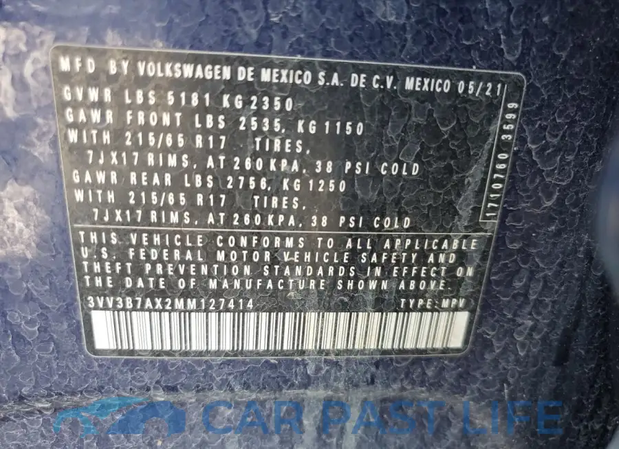 3VV3B7AX2MM127414# 14