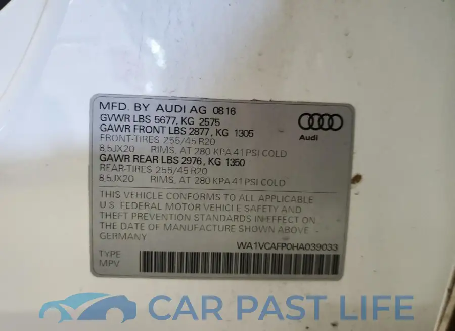WA1VCAFP0HA039033# 13