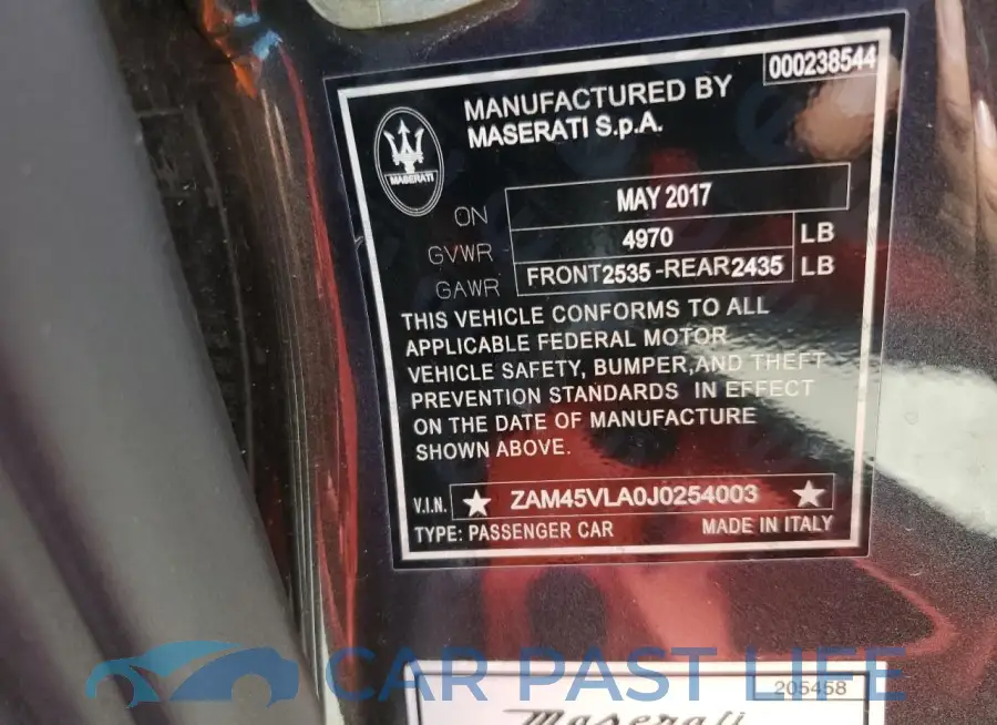 ZAM45VLA0J0254003# 12