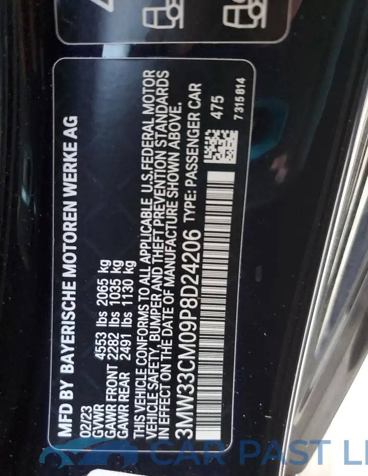 3MW33CM09P8D24206# 12