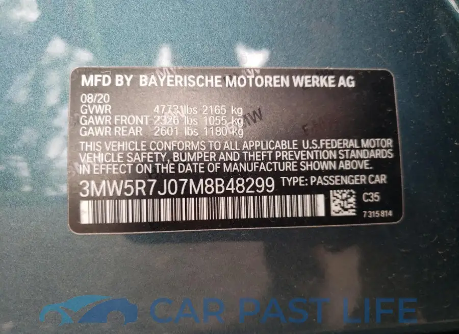 3MW5R7J07M8B48299# 12