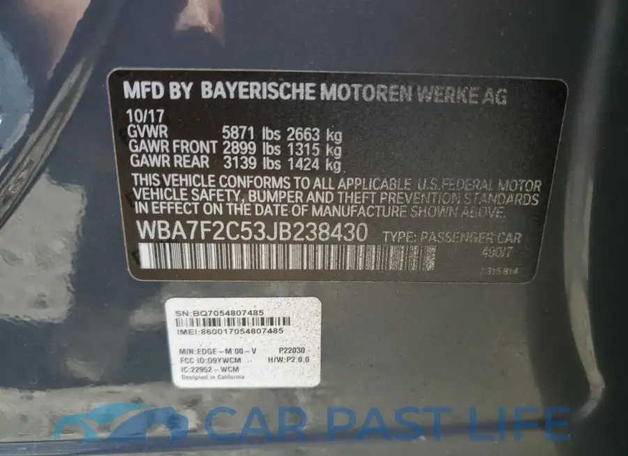 WBA7F2C53JB238430# 12