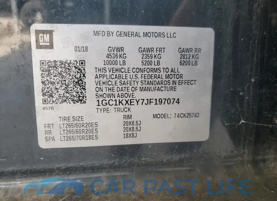 1GC1KXEY7JF197074# 12