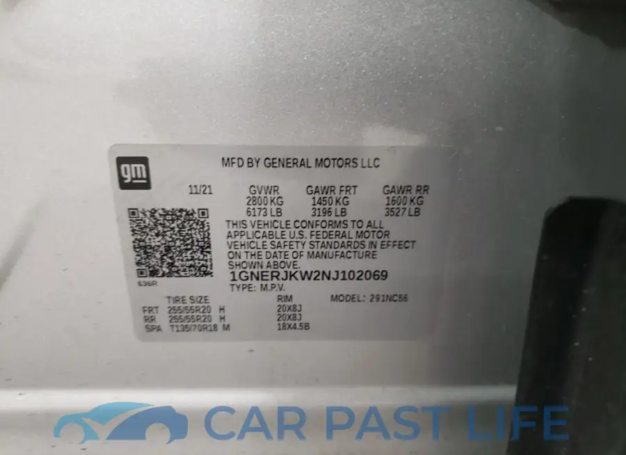 1GNERJKW2NJ102069# 13