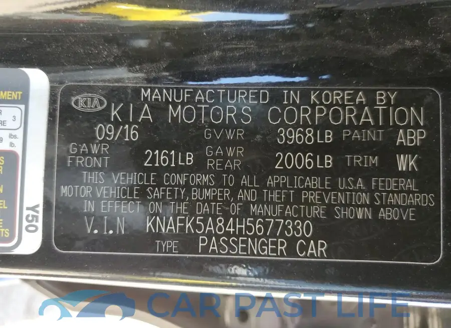 KNAFK5A84H5677330# 12