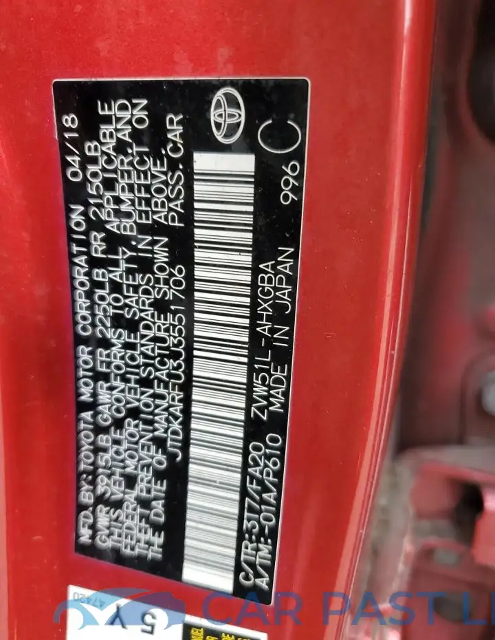 JTDKARFU3J3551706# 12