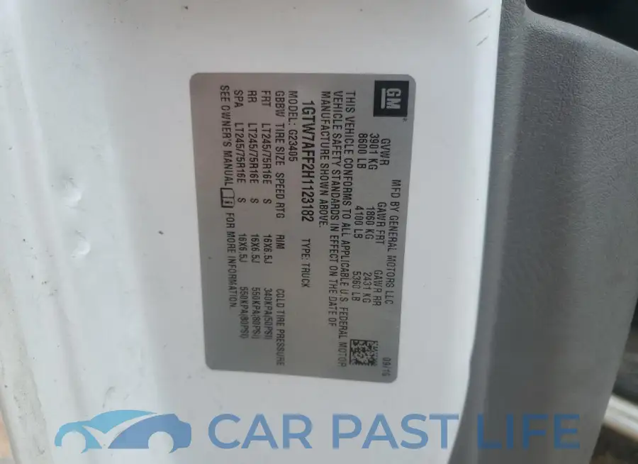 1GTW7AFF2H1123182# 13