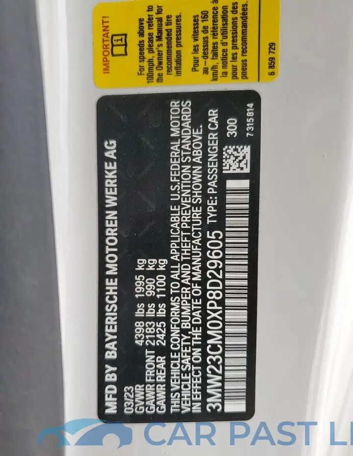 3MW23CM0XP8D29605# 12