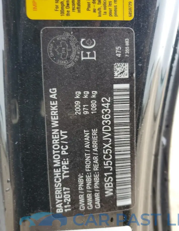 WBS1J5C5XJVD36342# 12