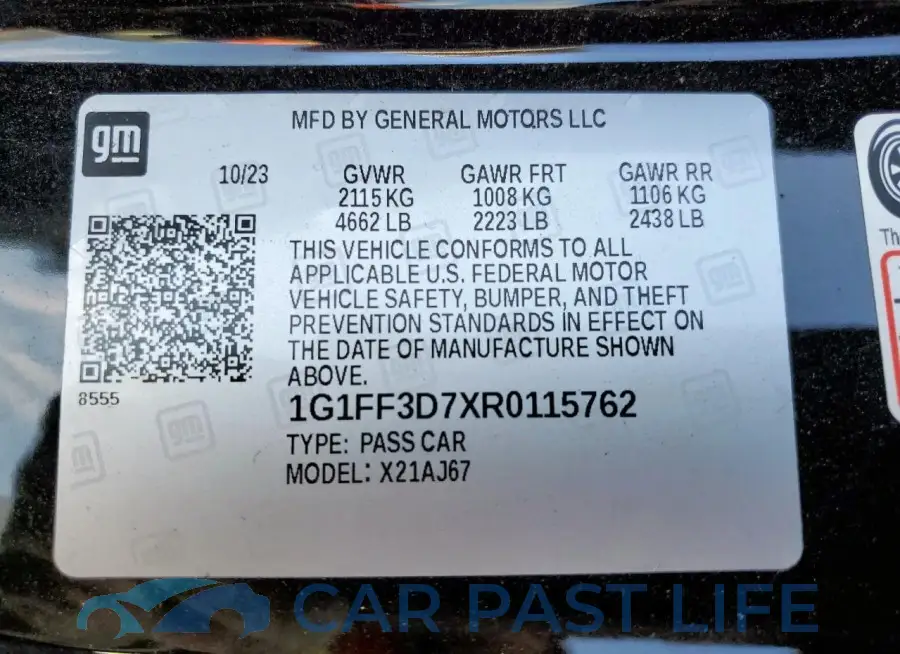 1G1FF3D7XR0115762# 13