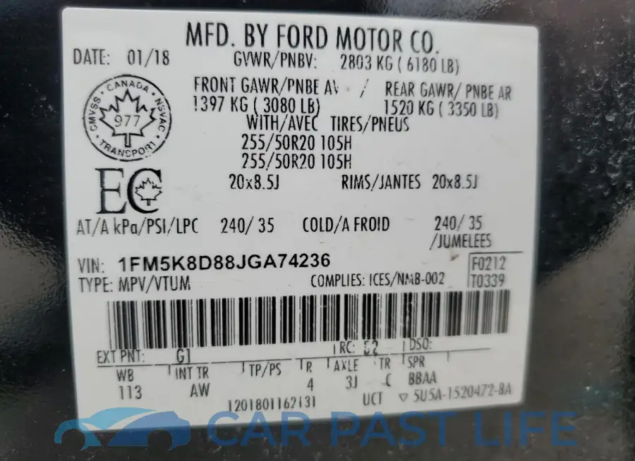 1FM5K8D88JGA74236# 13