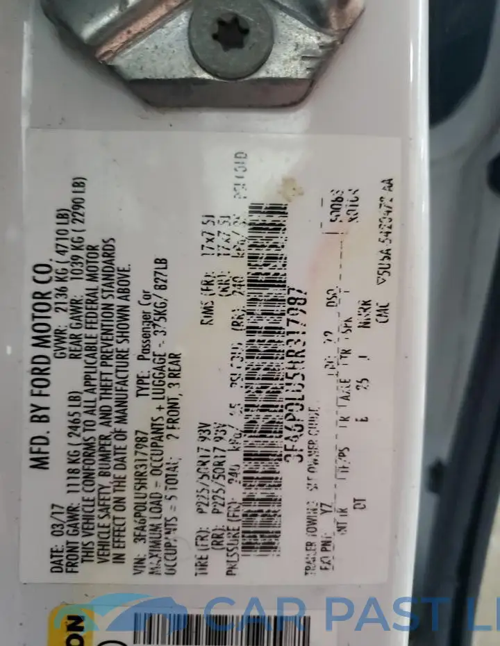 3FA6P0LU5HR317987# 12