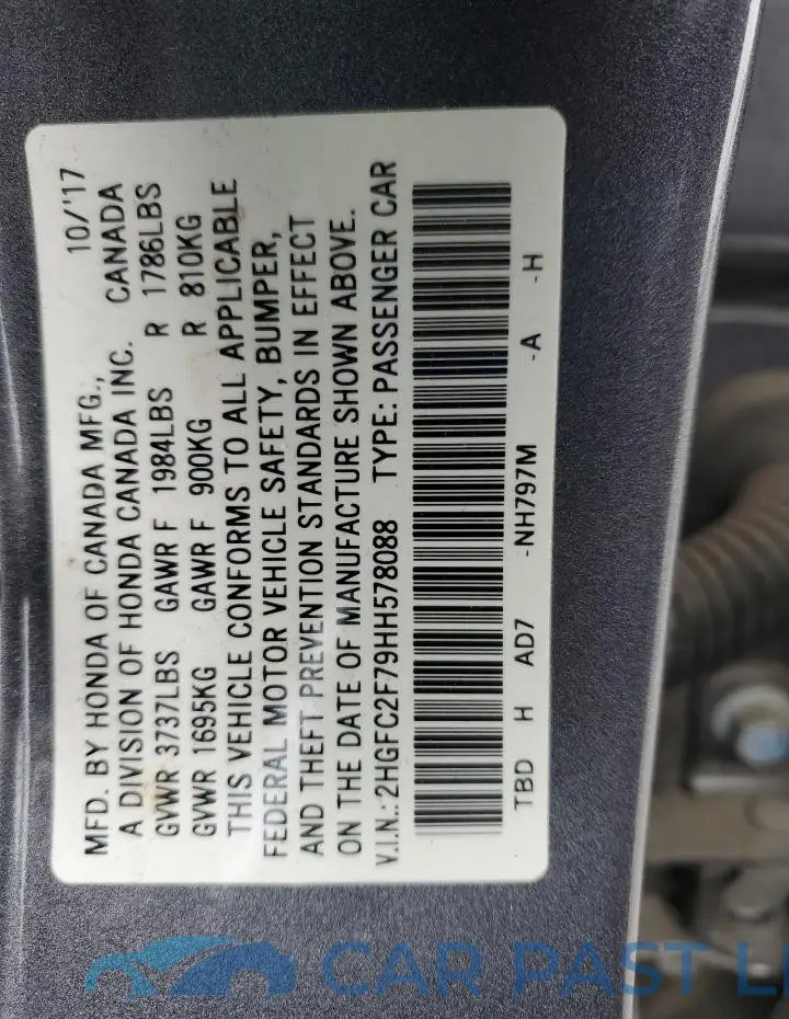 2HGFC2F79HH578088# 12
